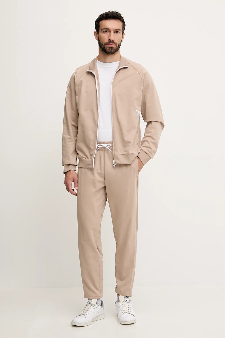 Ea7 Emporio Armani Trening Din Bumbac Culoarea Bej, Af12681.7M000206 - answear.ro