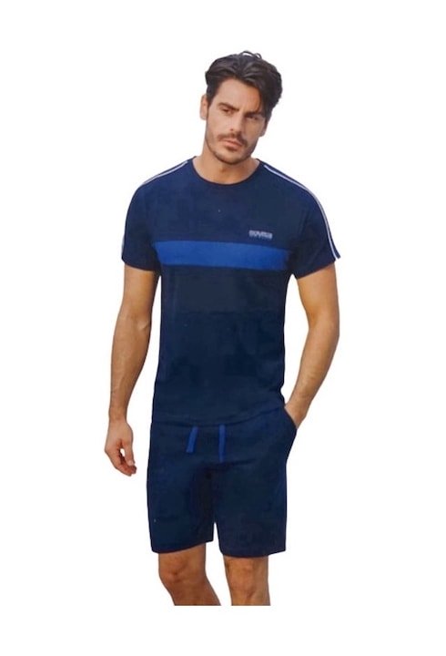 Trening Barbati Enrico Coveri - Set de tricou si pantaloni scurti EA2036