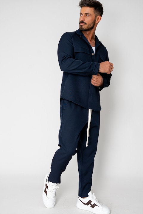 Trening Barbati uFIT - Set Camasa cu buzunare si Pantalon lung Navy 15372