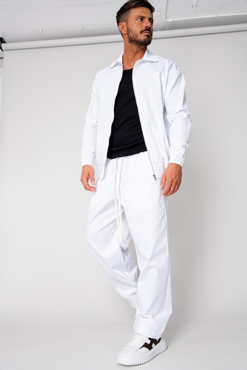 Trening Barbati uFIT - Set Medellin Jacheta cu fermoar si Pantalon lung White 15712