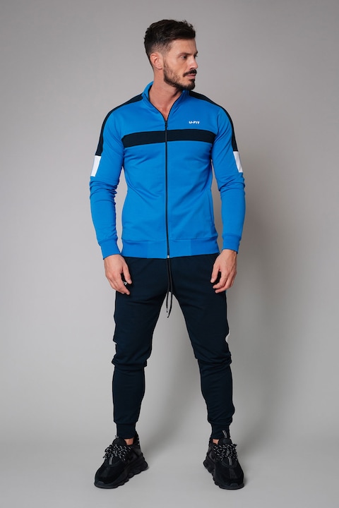 Trening Barbati uFIT - Costum sport cu fermoar si insertii contrastante