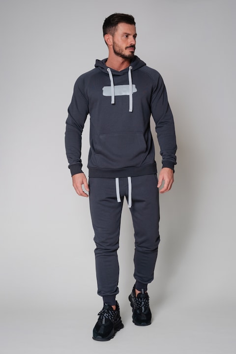 Trening Barbati uFIT - Set Orro hanorac si pantalon conic Grey Anthracite 8895