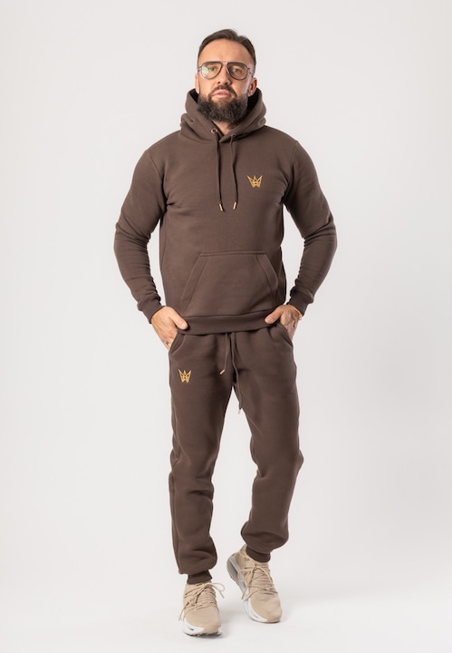 Trening Barbati TRES AMIGOS - Set trening Grizzly Hanorac si pantaloni L Chocolate Tres