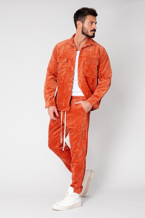Trening Barbati uFIT - Set Camasa si Pantalon Lung din reiat Orange 14990