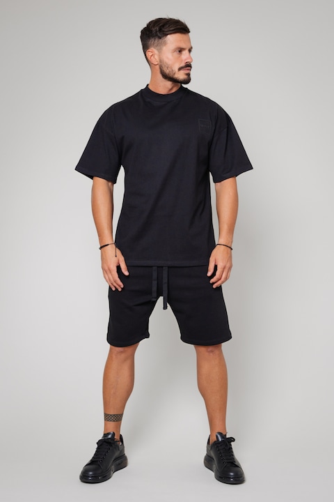 Trening Barbati uFIT - Set LeClub tricou oversized si pantalon scurt Black Negru