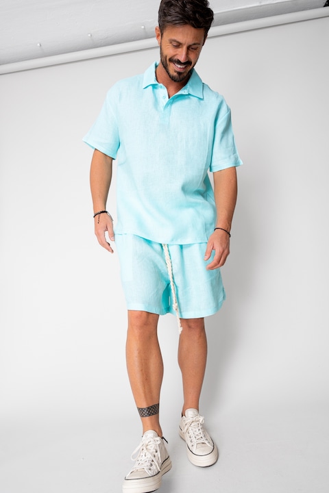 Trening Barbati uFIT - Set din In camasa si pantalon scurt Mint 16187