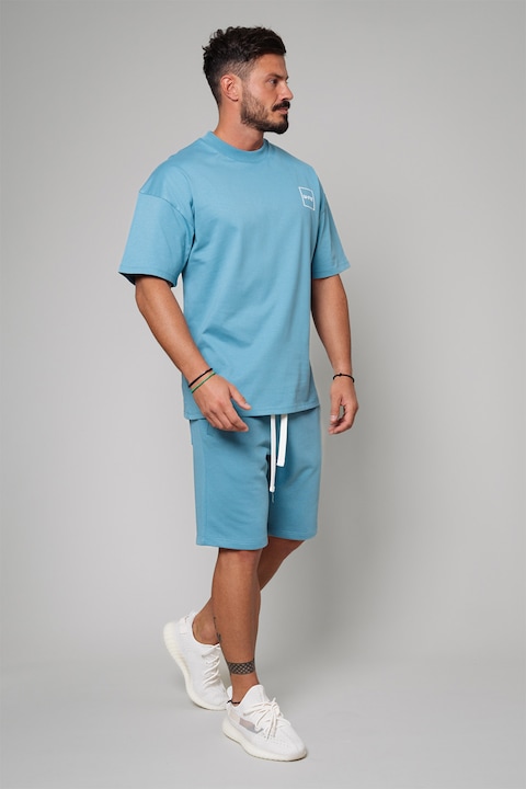 Trening Barbati uFIT - Set de tricou supradimensionat cu maneci cazute si pantaloni de trening scurti LeClub