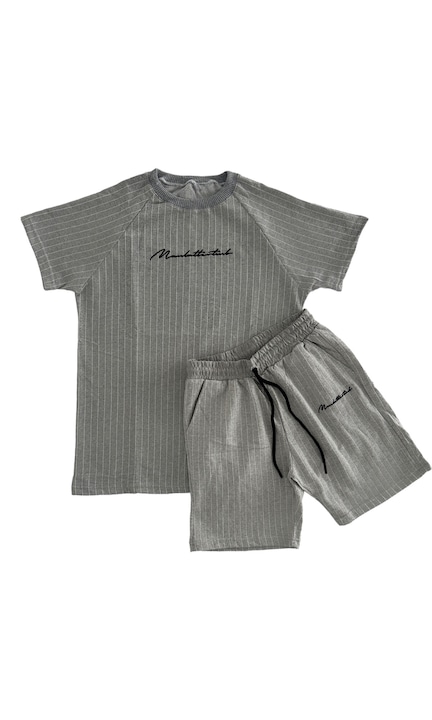 Trening Barbati OEM - Set Pantaloni Scurti Cu Dungi Albe