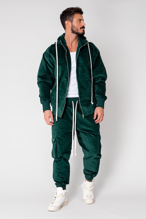 Trening Barbati uFIT - Set Cargo Hanorac si pantalon lung Green 15052