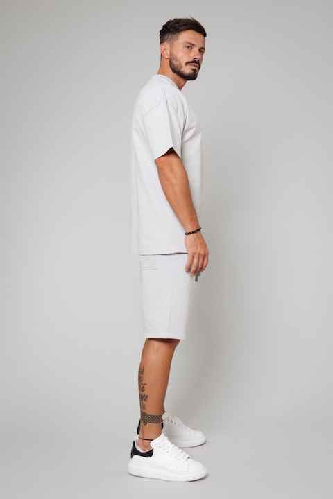 Trening Barbati uFIT - Set LeClub tricou oversized si pantalon scurt Grey Gri