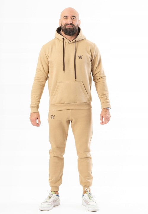 Trening Barbati TRES AMIGOS - Set trening Grizzly si pantaloni bej