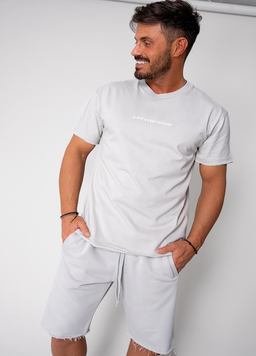 Trening Barbati uFIT - Set Axis tricou si pantalon scurt Grey 15853