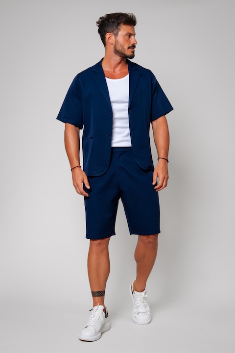 Trening Barbati uFIT - Set Sacou cu maneca scurta si pantalon scurt Navy 13474