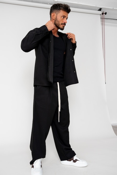 Trening Barbati uFIT - Set Camasa cu capse si pantalon lung Black 15362