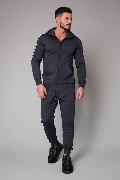 Trening Barbati uFIT - Costum sport cu fermoar si gluga