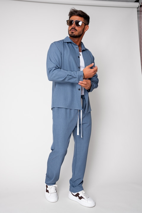 Trening Barbati uFIT - Set camasa si pantalon lung Premium Edition Blue 16926