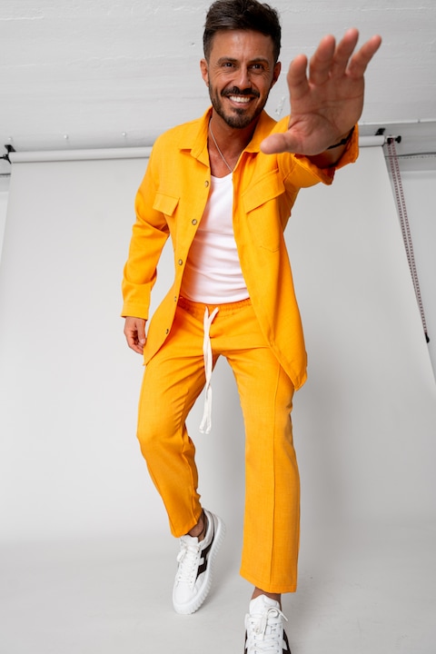 Trening Barbati uFIT - Set Camasa si Pantalon lung Orange 15315