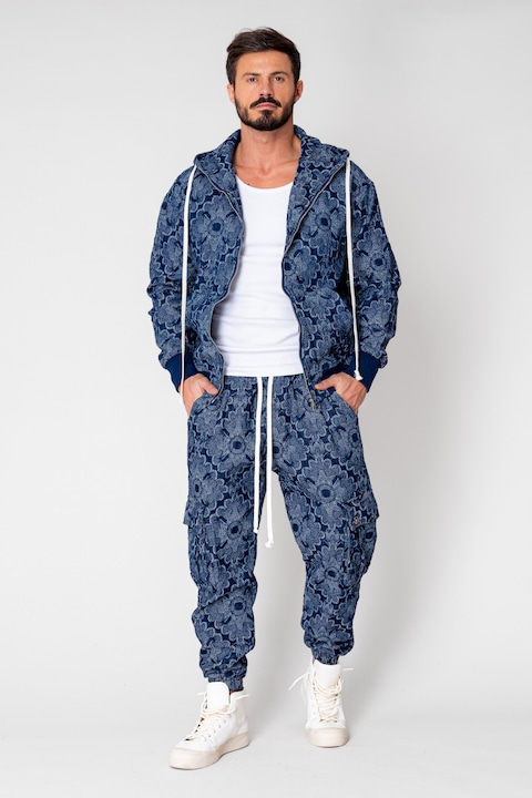 Trening Barbati uFIT - Set Cargo Hanorac si pantalon lung Navy 15010
