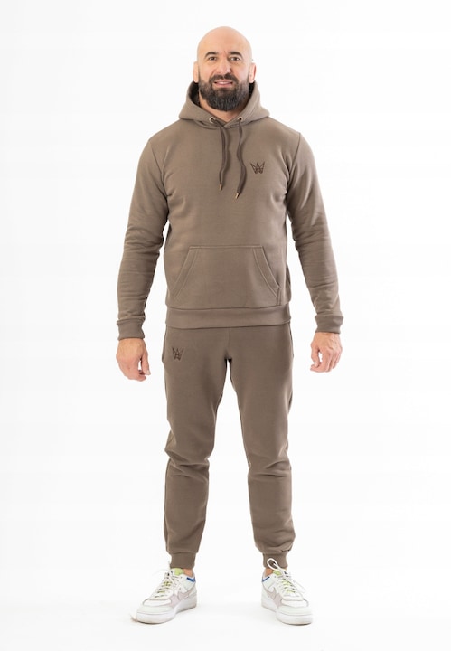 Trening Barbati TRES AMIGOS - Set trening Grizzly Hanorac si pantaloni M Maro