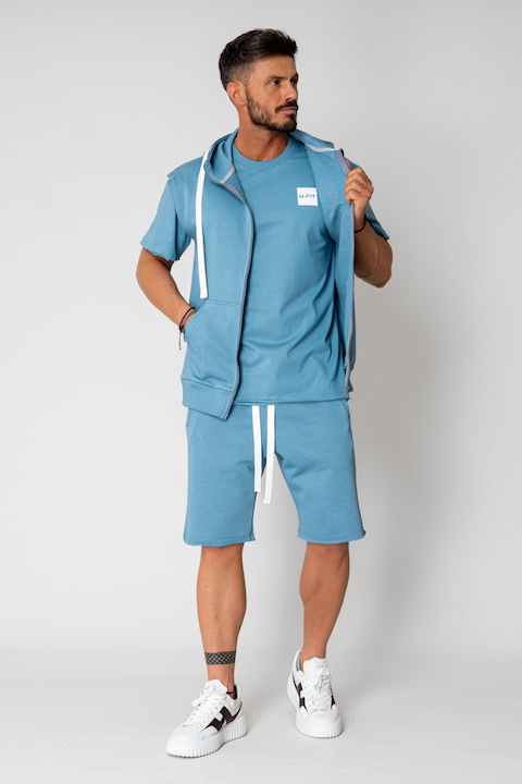 Trening Barbati uFIT - Set 3 Piese Hanorac fara maneci cu fermoar