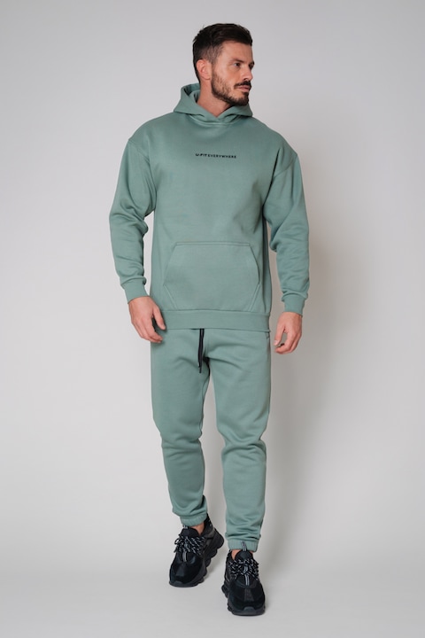 Trening Barbati uFIT - Set Winter Easy hanorac si pantalon Oversized Olive Verde XL INTL