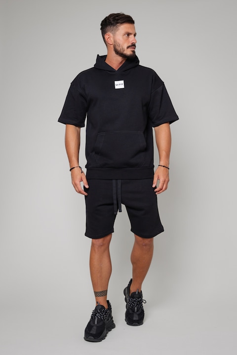 Trening Barbati uFIT - Set Malibu hanorac cu maneca scurta si pantalon scurt Black Negru